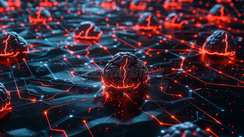 The concept of artificial intelligence. An abstract glowing brain. Turn on your brain and mind energy. vector illustration