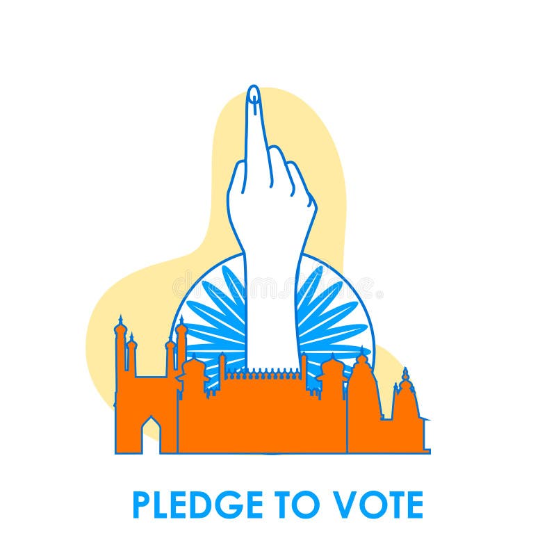 Concept background for Vote India for election democracy campaign banner royalty free illustration