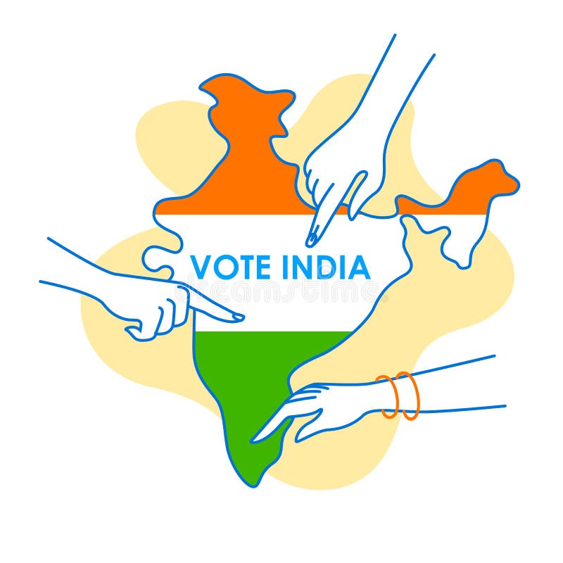 Concept background for Vote India for election democracy campaign banner royalty free illustration