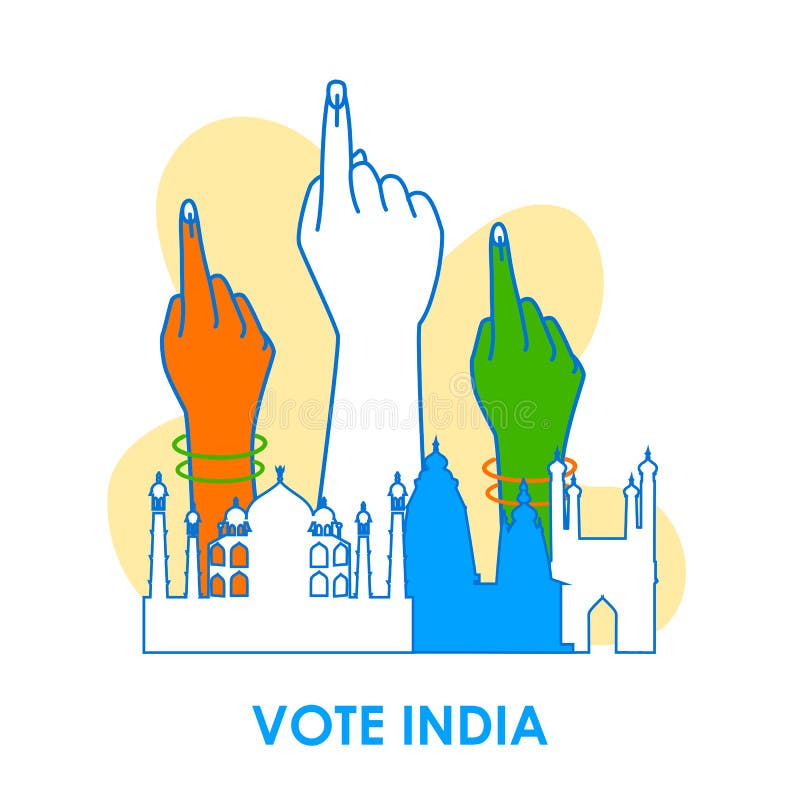 Concept background for Vote India for election democracy campaign banner royalty free illustration