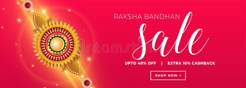 Concept bandhan de bannière de vente de Raksha avec le bracelet d'or de rakhi illustration libre de droits Concept bandhan de bannière de vente de Raksha avec le bracelet d'or de rakhi illustration libre de droits
