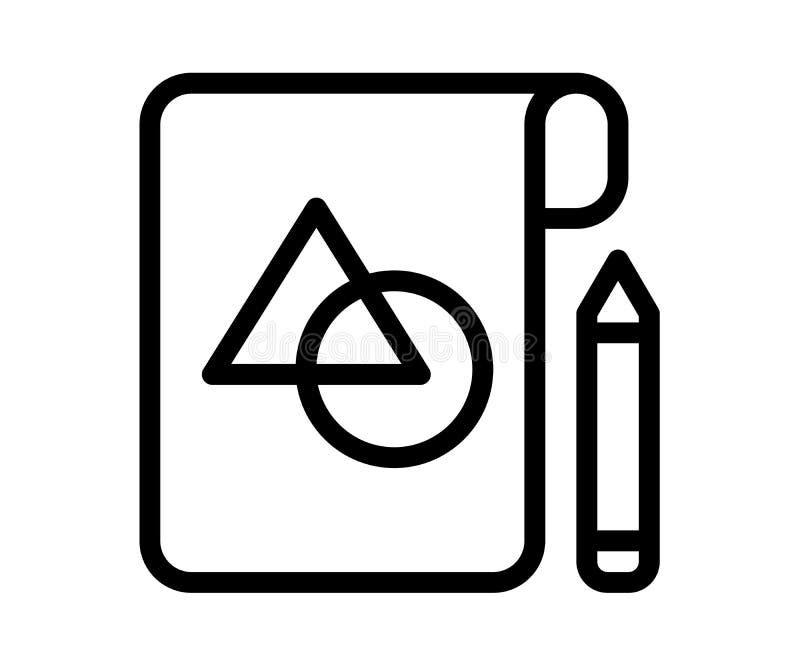 Concept Blueprint Sketching Single Isolated Icon With Outline Style