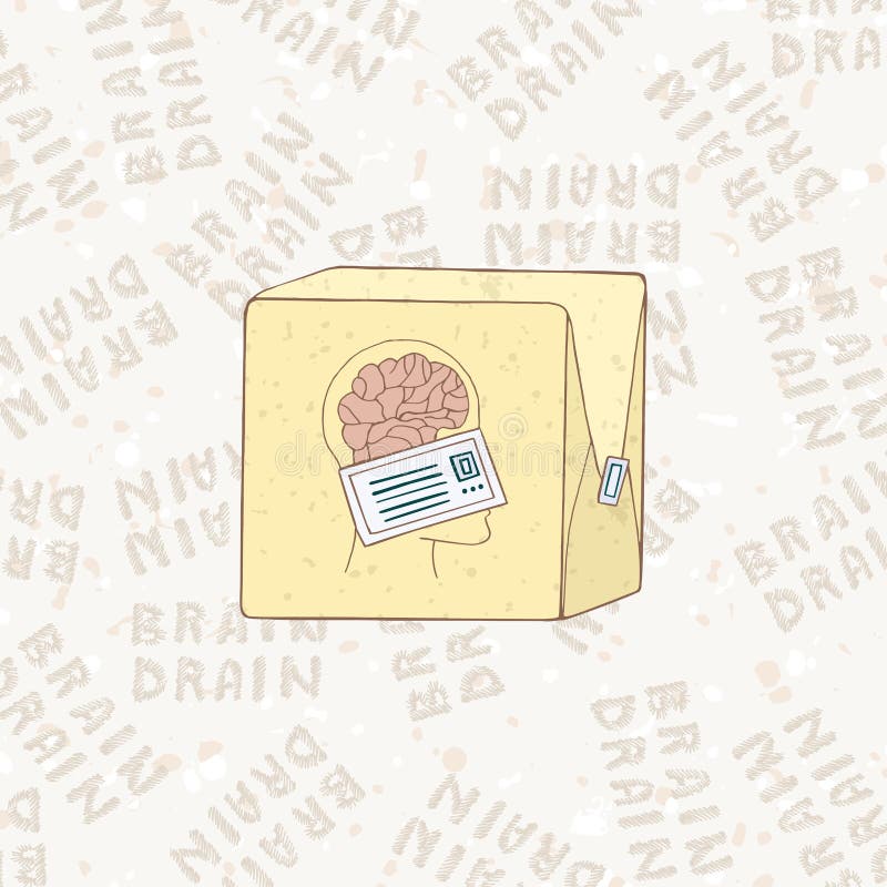 The concept of brain drain. Smart people are leaving the country. royalty free illustration The concept of brain drain. Smart people are leaving the country. royalty free illustration