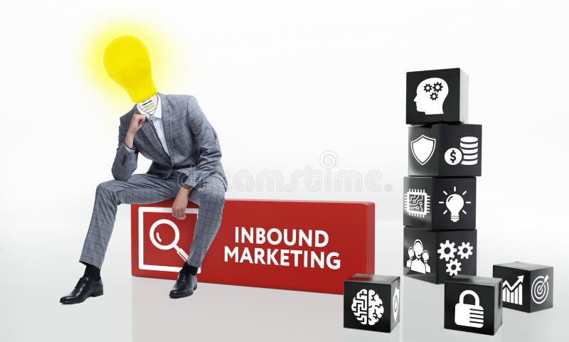 The concept of business, technology, the Internet and the network. Inbound marketing royalty free stock photo