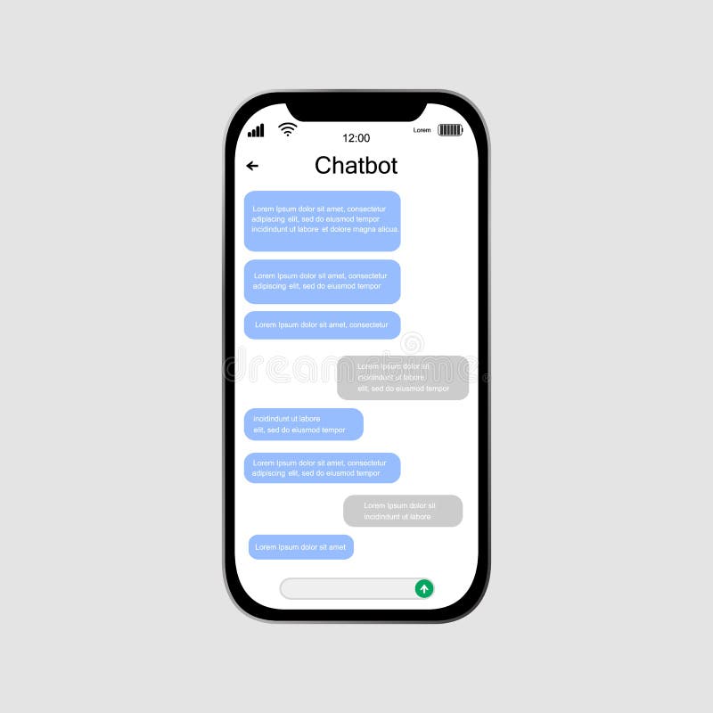 Concept CHATBOT MOBILE ui. mesagerie SMS. vector illustration