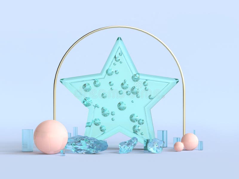 concept clair de Noël de décoration de forme d'étoile de vert du rendu 3d illustration libre de droits concept clair de Noël de décoration de forme d'étoile de vert du rendu 3d illustration libre de droits