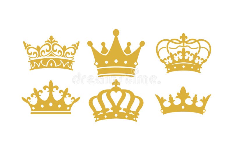 King & Queen Crown Vectors Stock Vector - Illustration of style, crowns:  158039076