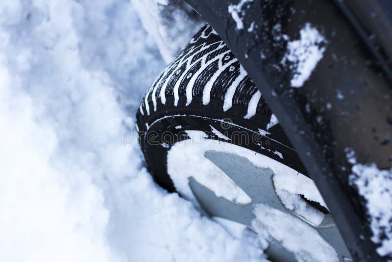 Concept Closeup of a Car in the Snow Stock Image Image of charging