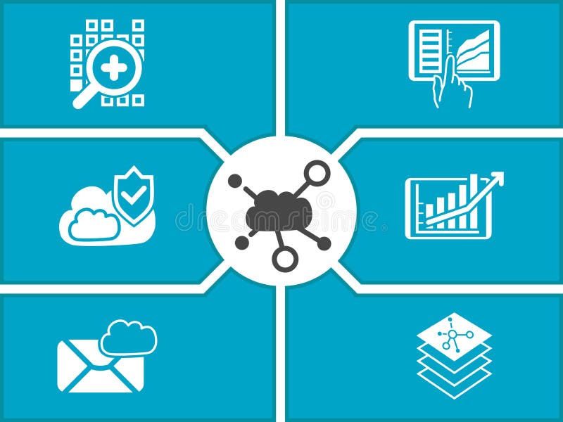 Concept of cloud computing dashboard for mobile devices. stock illustration Concept of cloud computing dashboard for mobile devices. stock illustration