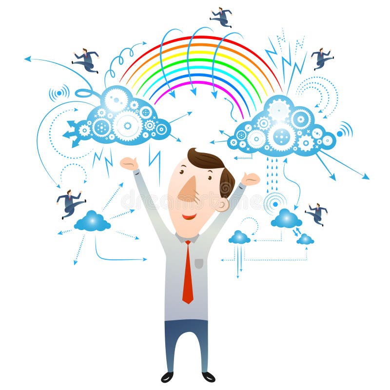 The concept of cloud technology vector illustration