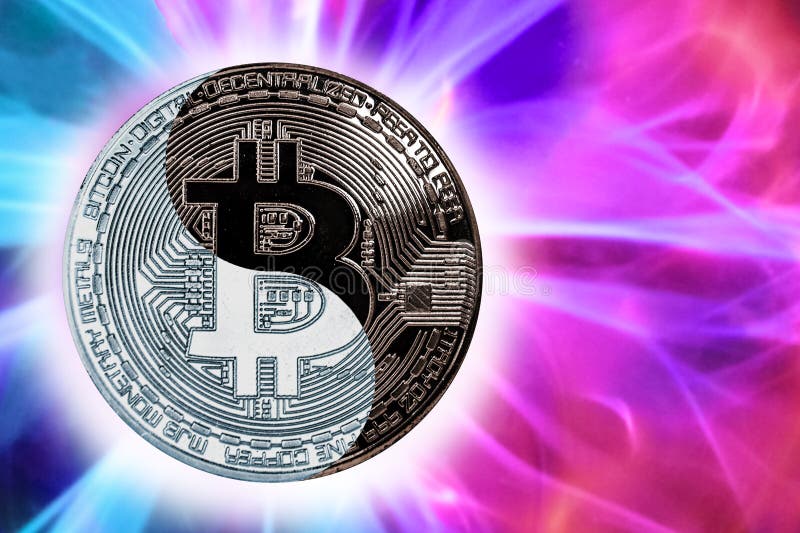 The concept coin bitcoin yin-yang