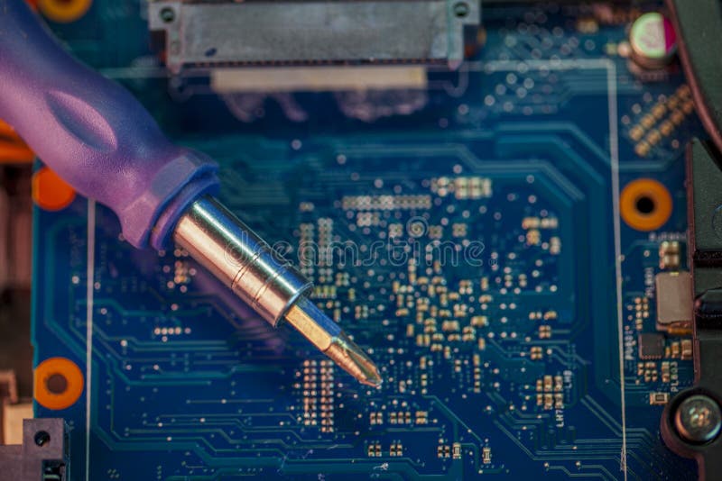 The concept of computer hardware, mobile phone, electronic, repairing, upgrade and technology royalty free stock images