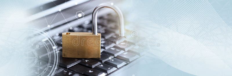 Concept of computer security, light effect. panoramic banner stock images Concept of computer security, light effect. panoramic banner stock images