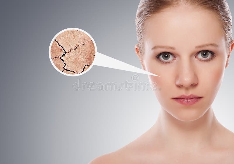 Concept of cosmetic effects, treatment, skin care royalty free stock photos Concept of cosmetic effects, treatment, skin care royalty free stock photos