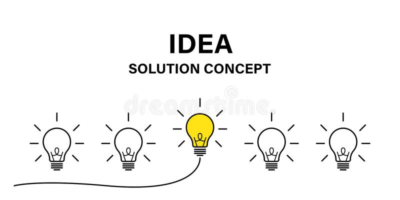 Concept creativ. ilustrare de succes izolată vectorială. concept de business pentru idei de tip lampă. energie electrică. pictogra stock illustration