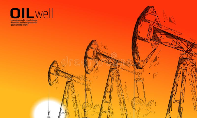Concept d'affaires de juck d'installation de puits de pétrole bas poly Production d'essence de ciel de coucher du soleil d'économ illustration libre de droits Concept d'affaires de juck d'installation de puits de pétrole bas poly Production d'essence de ciel de coucher du soleil d'économ illustration libre de droits