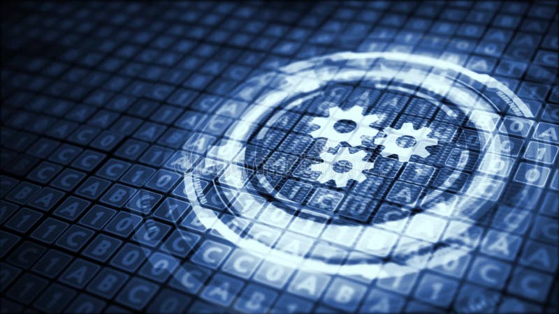 Concept d'affaires, de technologie, Internet et de réseau Système de processus de génie logiciel d'automatisation illustration libre de droits