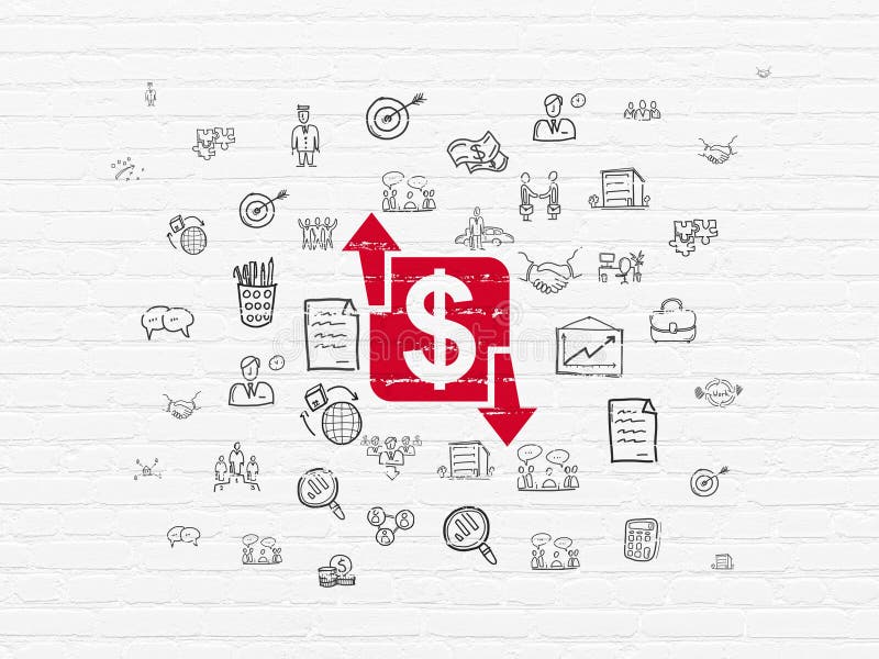 Concept d'affaires : Finances sur le fond de mur photo stock Concept d'affaires : Finances sur le fond de mur photo stock