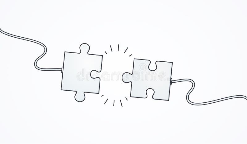 Concept d'entreprise connexion de pièces de puzzle, résolution d'un problème Perte de connexion