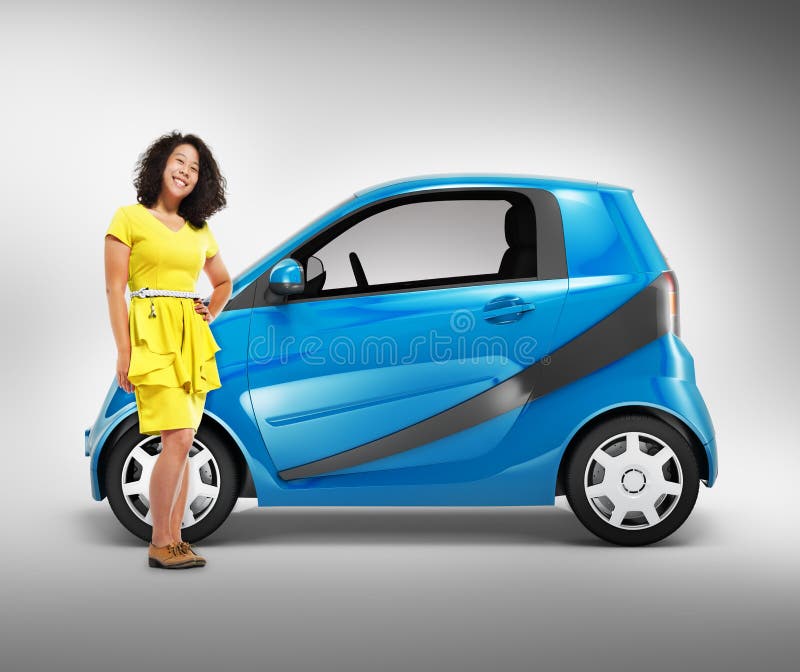 Concept d'illustration du transport 3D de véhicule de voiture d'Eco illustration libre de droits Concept d'illustration du transport 3D de véhicule de voiture d'Eco illustration libre de droits