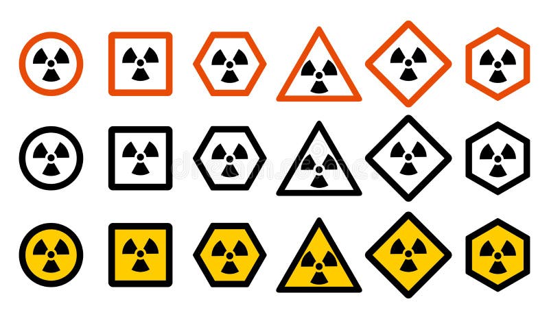 Concept d'industrie Ensemble de différents signes de risque d'irradiation pour votre conception de site Web, logo, APP, UI Nucléa illustration stock Concept d'industrie Ensemble de différents signes de risque d'irradiation pour votre conception de site Web, logo, APP, UI Nucléa illustration stock