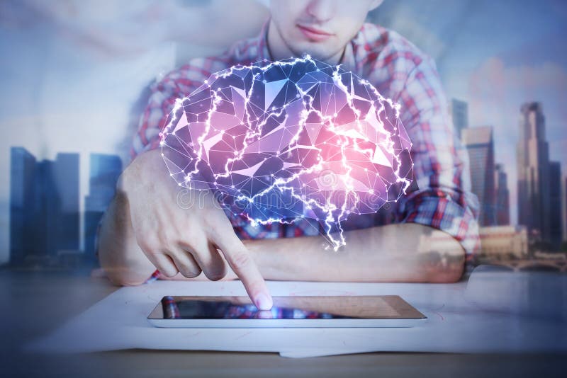 Concept d'intelligence artificielle et de technologie photographie stock libre de droits Concept d'intelligence artificielle et de technologie photographie stock libre de droits