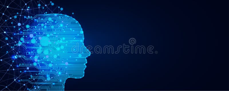 Concept d'intelligence artificielle Fond virtuel de Web de technologie Concept de domination d'esprit d'apprentissage automatique