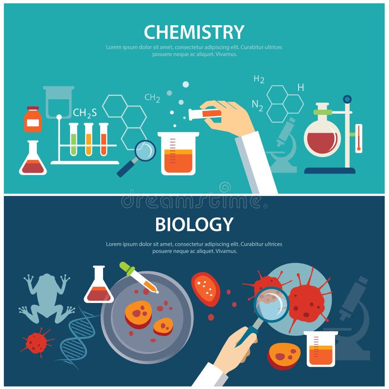 Concept d'éducation de chimie et de biologie