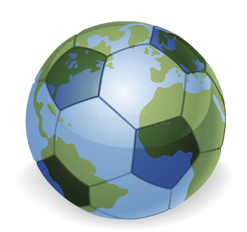 Concept de bille de football de globe du monde illustration stock Concept de bille de football de globe du monde illustration stock