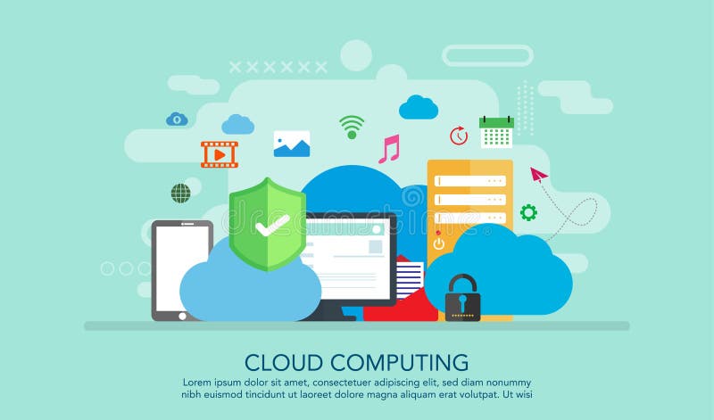 Concept de calcul d'Internet de nuage relié dans le nuage un stockage approprié pour la bannière, fond, illustration de livre Pré illustration libre de droits Concept de calcul d'Internet de nuage relié dans le nuage un stockage approprié pour la bannière, fond, illustration de livre Pré illustration libre de droits