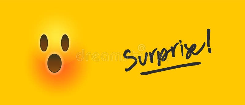 Concept De Citation De Texte De La Banniere Emoji 3d Jaune Surprise Illustration De Vecteur Illustration Du Illustration Caractere