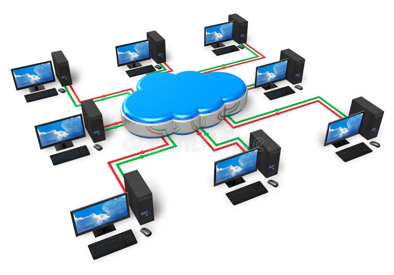 Concept de cloud computing și de rețea pentru computere royalty free illustration