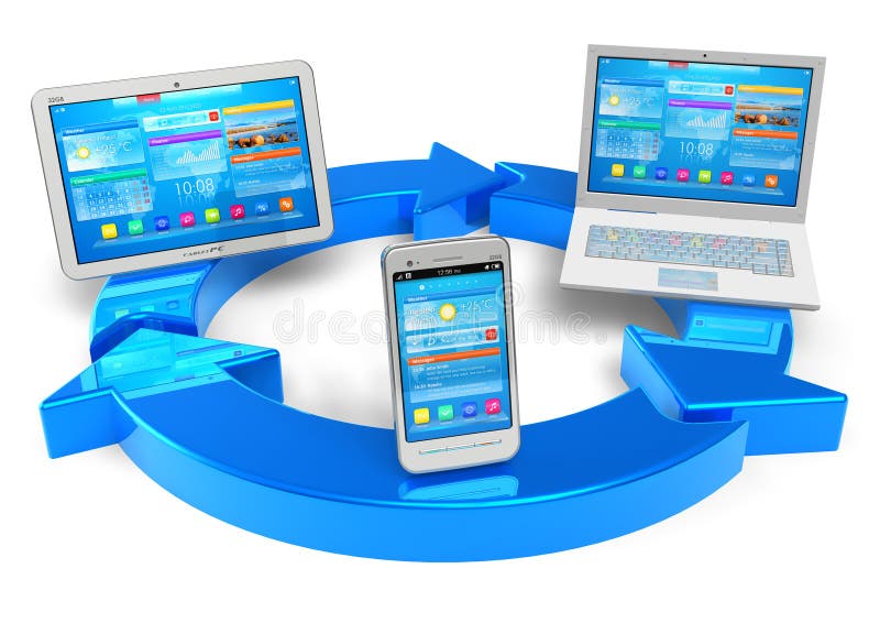 Concept de cloud computing și de rețea wireless stock illustration