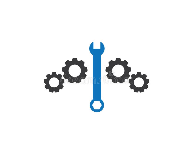 Concept de construction automatique de logo de service illustration de vecteur Concept de construction automatique de logo de service illustration de vecteur
