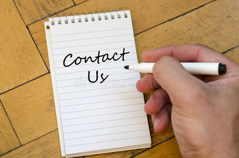 Concept de contactez-nous sur le carnet photos stock Concept de contactez-nous sur le carnet photos stock
