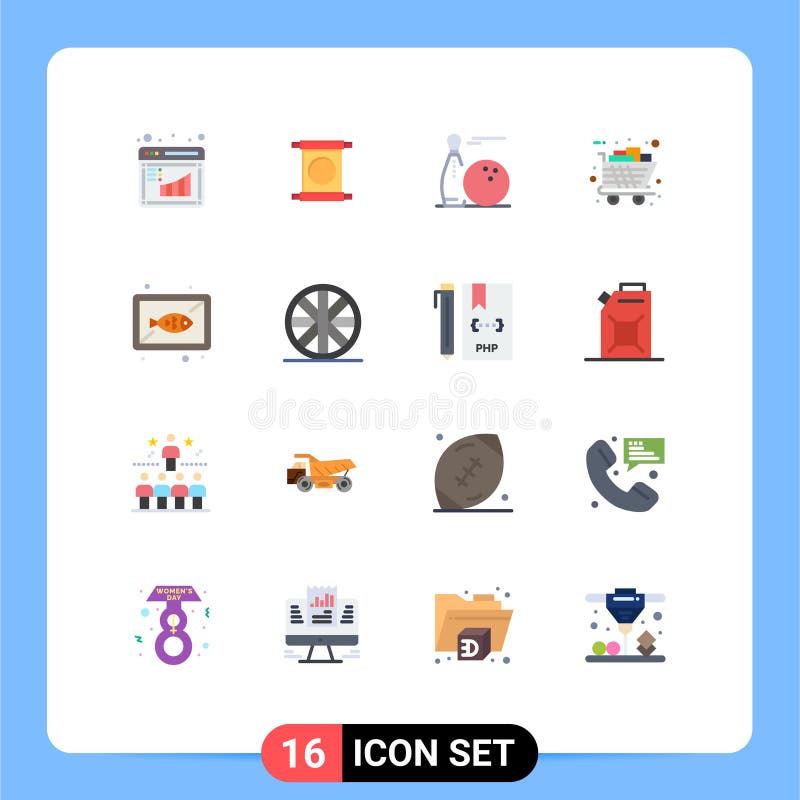 16 concept de culoare plată pentru site-urile Web mobile și pentru aplicațiile cumpărate cumpărând o bilă neagră pentru vineri gre vector illustration