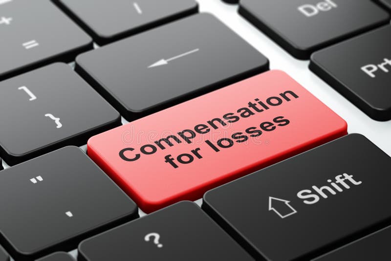 Concept de devise : Compensation pour des pertes sur le fond de clavier d'ordinateur illustration libre de droits Concept de devise : Compensation pour des pertes sur le fond de clavier d'ordinateur illustration libre de droits