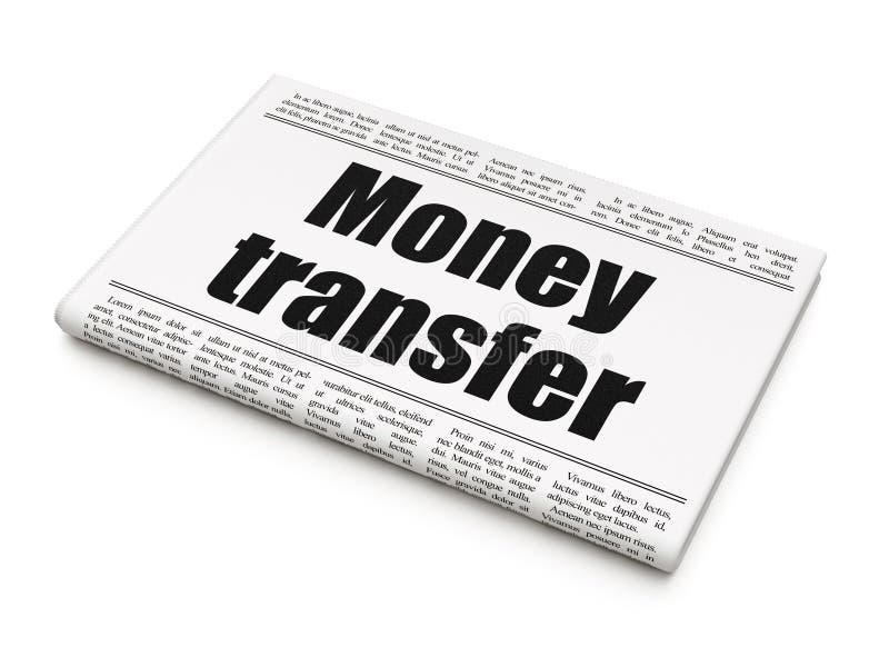 Concept de devise : transfert d'argent de titre de journal illustration stock Concept de devise : transfert d'argent de titre de journal illustration stock