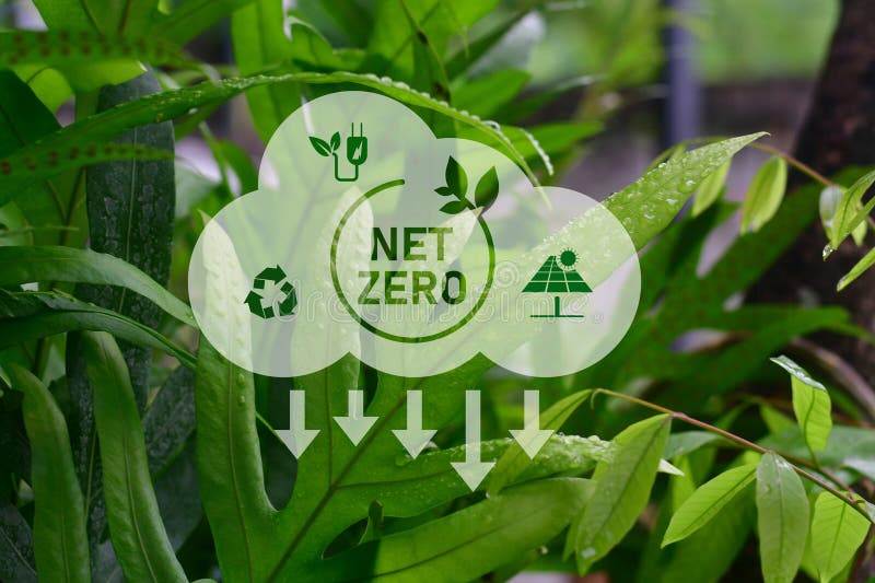 Concept de emisii nete de co2 stock images