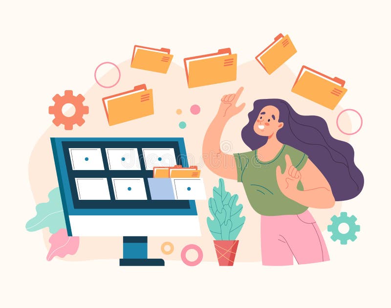 Concept de gestionare a ordinelor de fișiere de date bază royalty free illustration