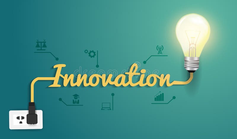 Concept de inovație vectorială cu bec creativ vector illustration