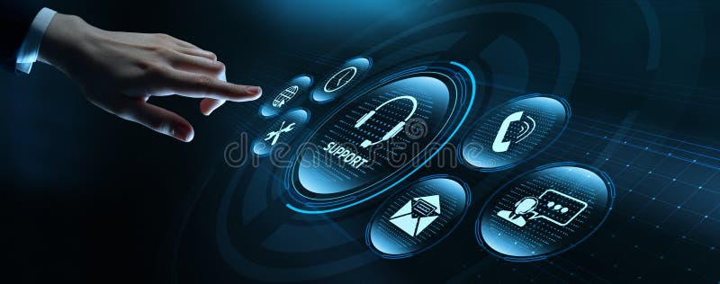Concept de internet al centrului de asistență tehnică pentru clienți stock photo