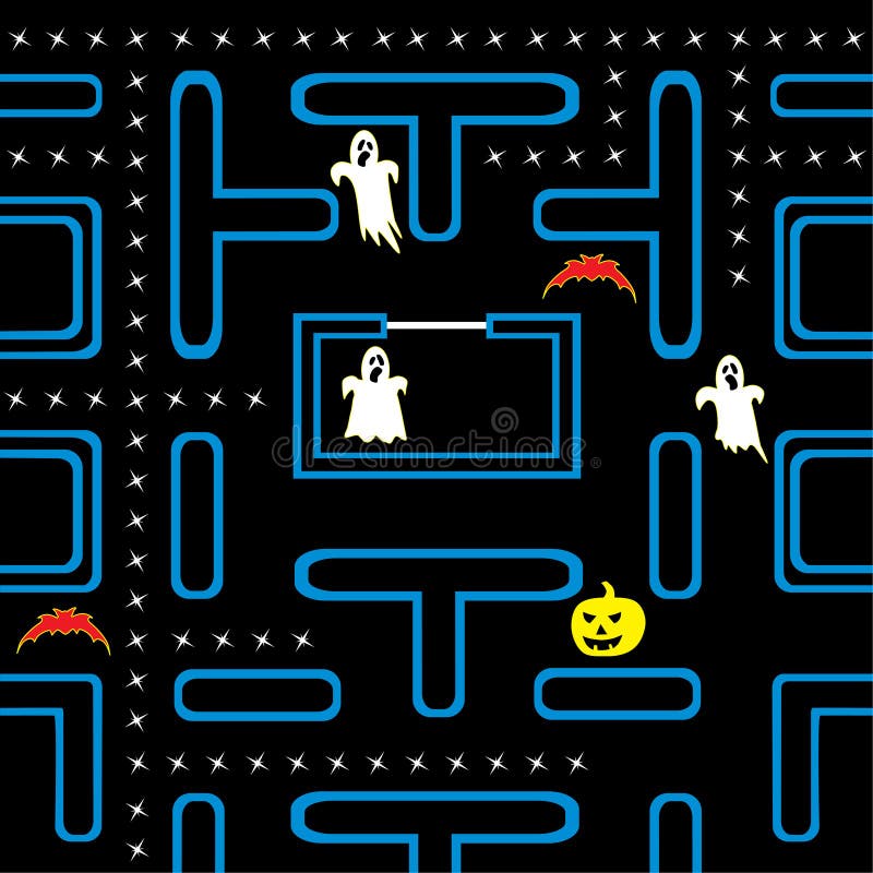 Labyrinthe D'arcade Pacman Fond Pac Man Jeu D'ordinateur Vidéo Rétro  Défenseur Du Labyrinthe Et Monstres Application Pour Enfants Jouer Dans Le  Style Des Années 80 Niveau De Jeu Vidéo Conception De Vecteur