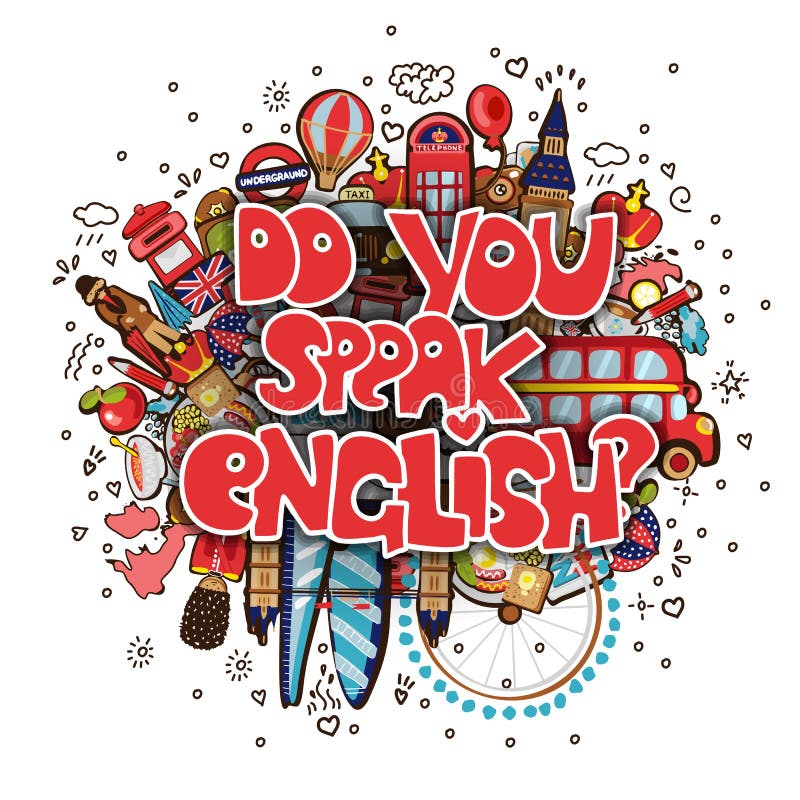 Concept de l'étude anglais ou du déplacement Des lettres vous parlez anglais avec l'ensemble d'icônes de l'Angleterre dans le bru illustration de vecteur Concept de l'étude anglais ou du déplacement Des lettres vous parlez anglais avec l'ensemble d'icônes de l'Angleterre dans le bru illustration de vecteur