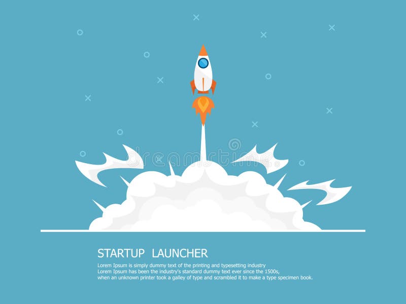 Concept de lansare a unei rachete pentru întreprinderi royalty free illustration