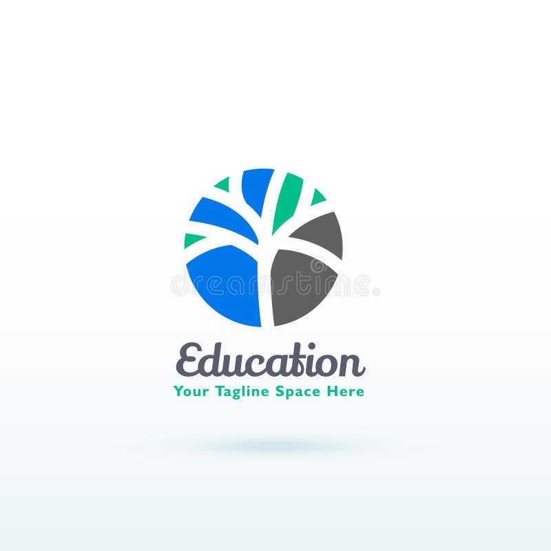Concept de logo d'éducation ou de compétence avec la conception créative d'arbre illustration stock Concept de logo d'éducation ou de compétence avec la conception créative d'arbre illustration stock