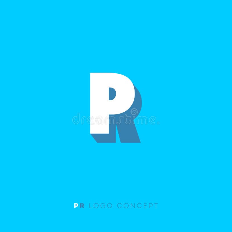 Concept de logo de RP Lettres de RP sur le fond bleu Logo de relations publiques