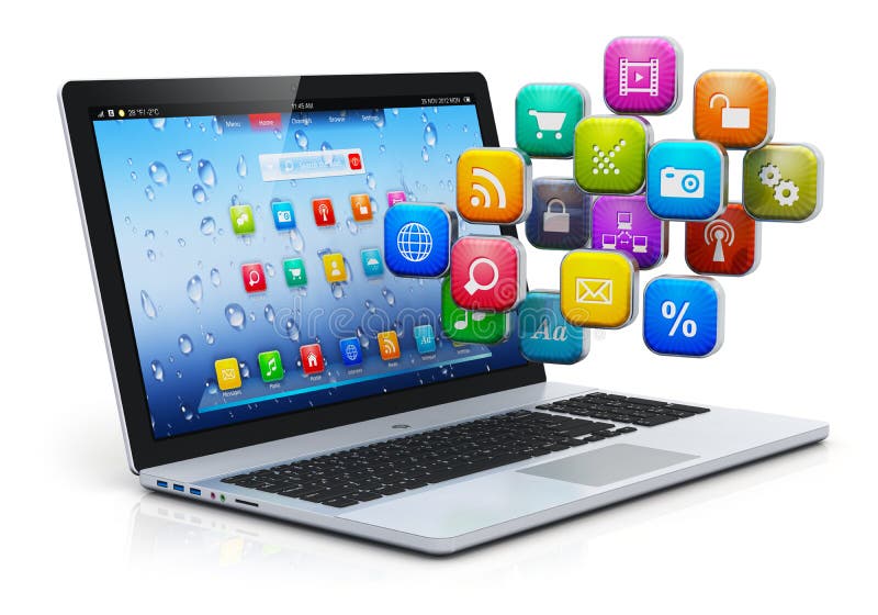 Concept de mobilitate a calculatoarelor și de cloud computing vector illustration