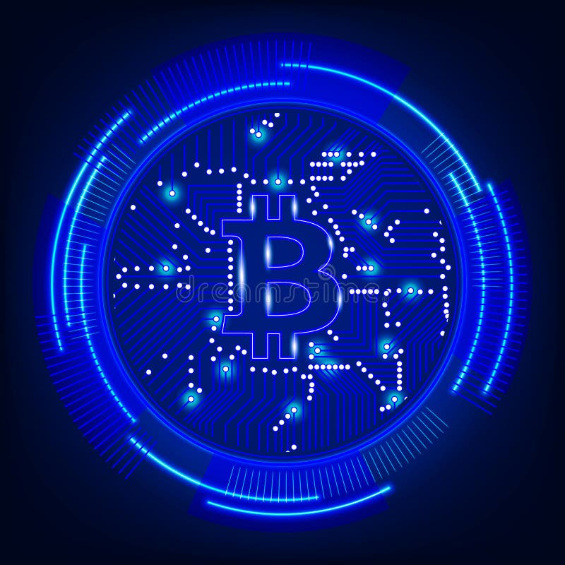 Concept de monedă digitală bitcoin. royalty free illustration