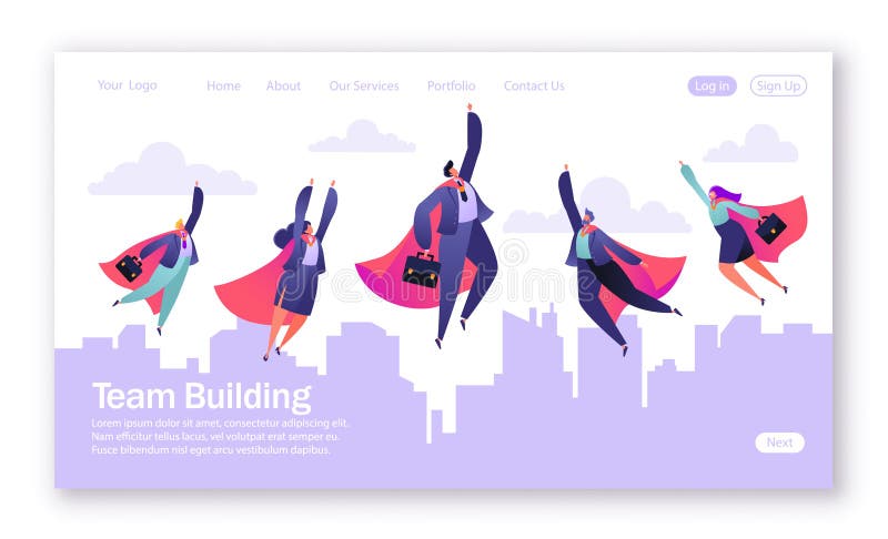 Concept de page de débarquement sur le thème de travail d'équipe Illustration de vecteur pour le développement de site Web et la illustration de vecteur